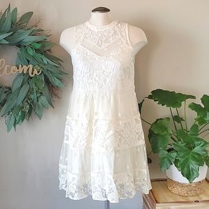 Rebellion White Lace Dress, Size Large